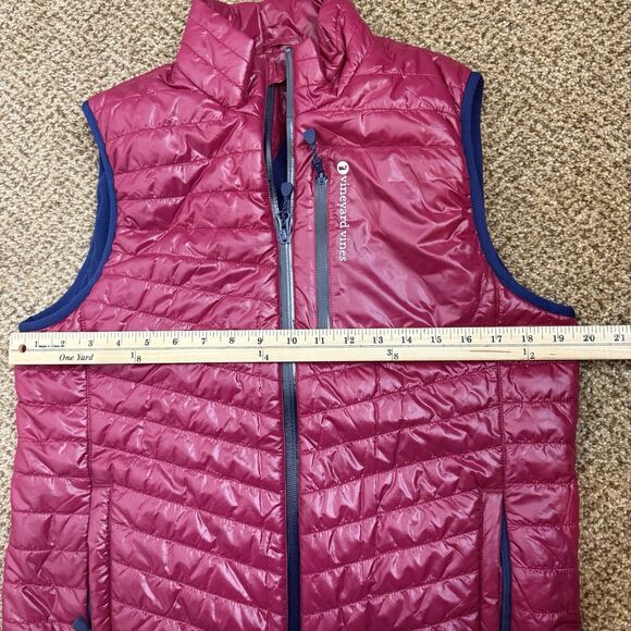 Vineyard Vines Vest Womens S Fuchsia Pink Quilted Packable Performance Fleece - Picture 8 of 10